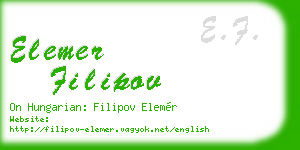 elemer filipov business card